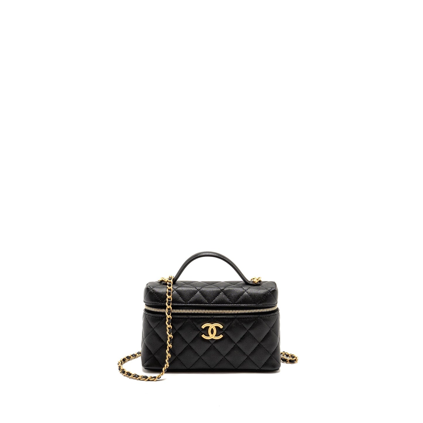 Chanel Top Handle Vanity Bag Caviar Black  (Microchip)