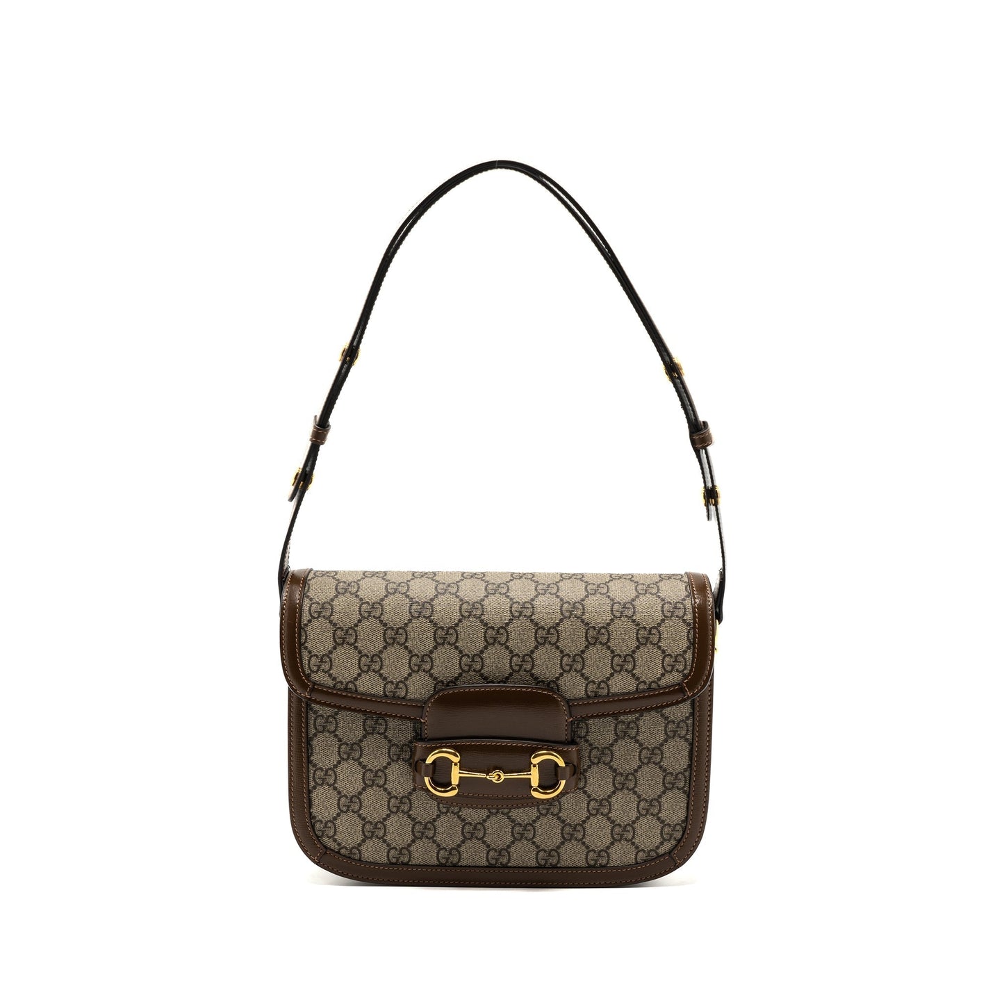 Gucci Horsebit 1955 Shoulder Bag GG Supreme Canvas/ Leather Brown