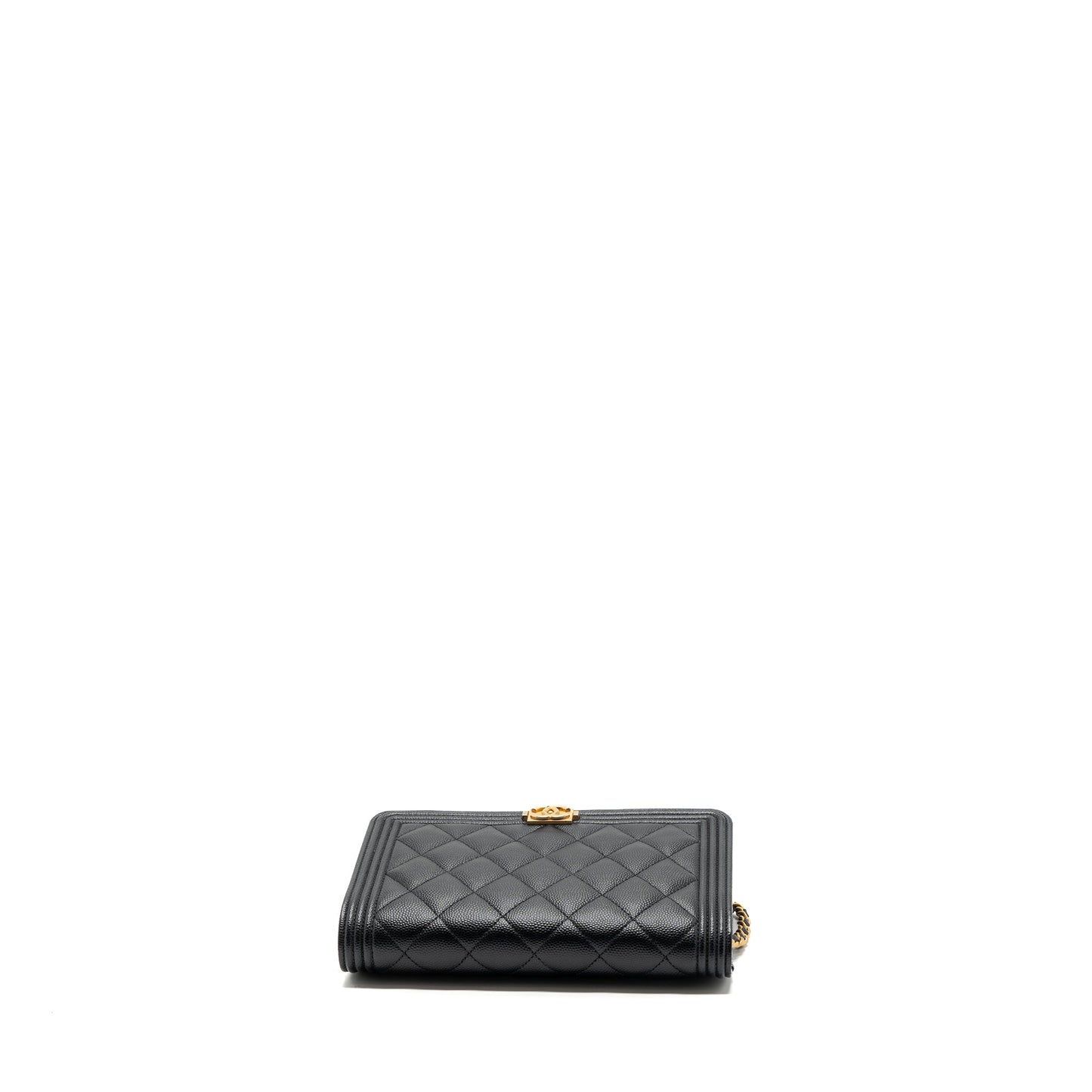 Chanel Boy Wallet On Chain Caviar Black