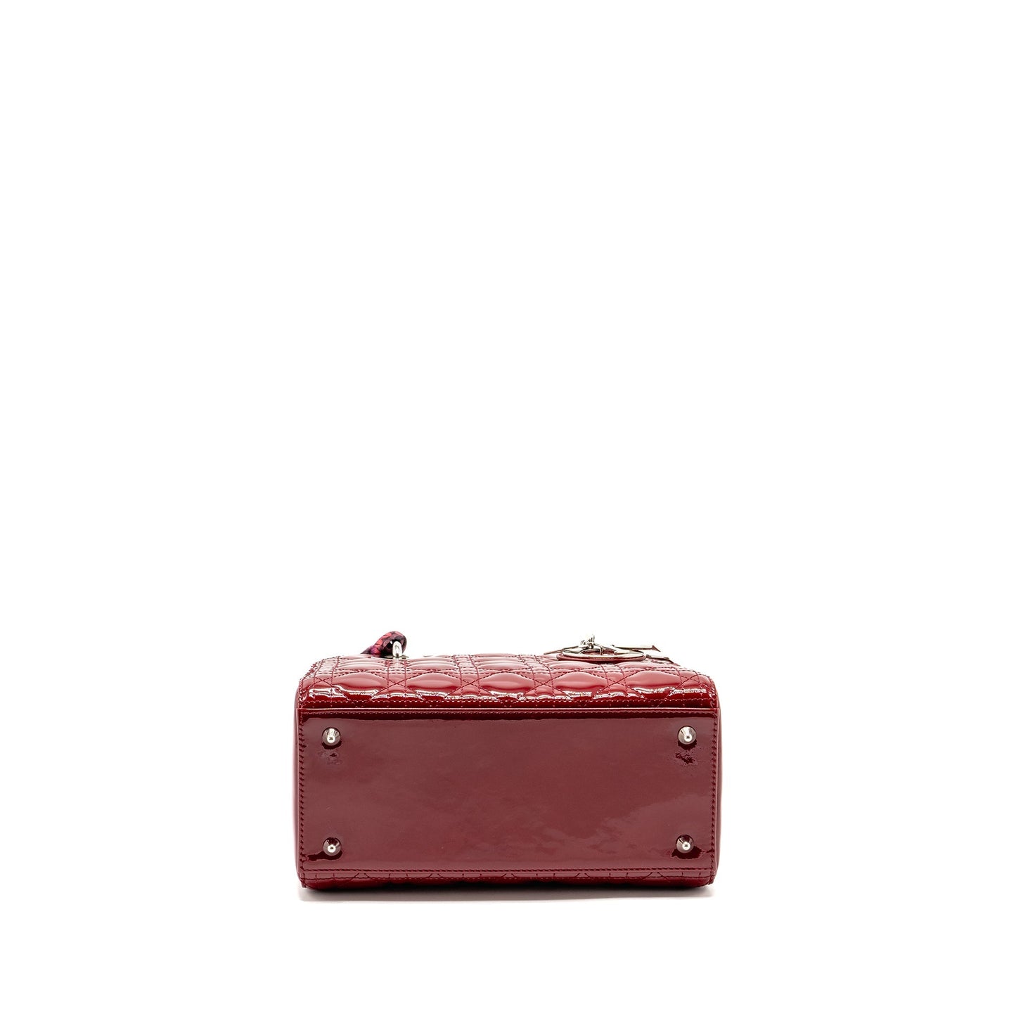 Dior Medium LadyDior Patent Dark Red