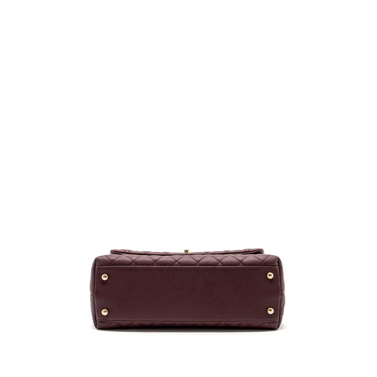 Chanel Medium Coco Handle With Lizard Handle Caviar Burgundy