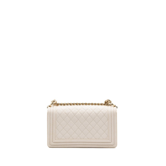 CHANEL MEDIUM LE BOY CAVIAR WHITE L
