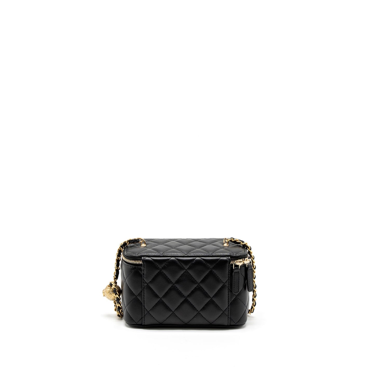 Chanel Pearl Crush Long Vanity with Chain Lambskin Black  (Microchip)
