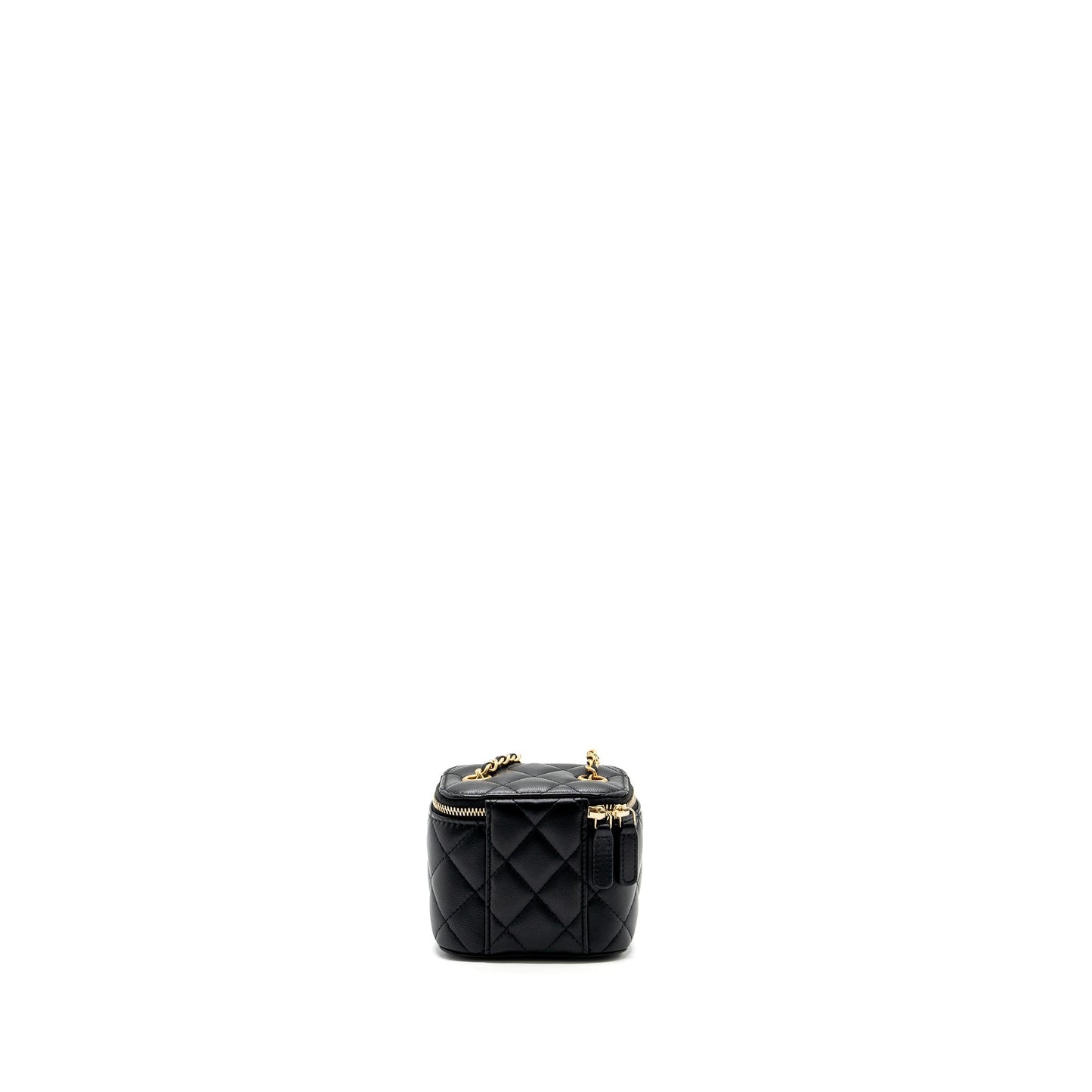Chanel pearl crush mini vanity with chain lambskin Black