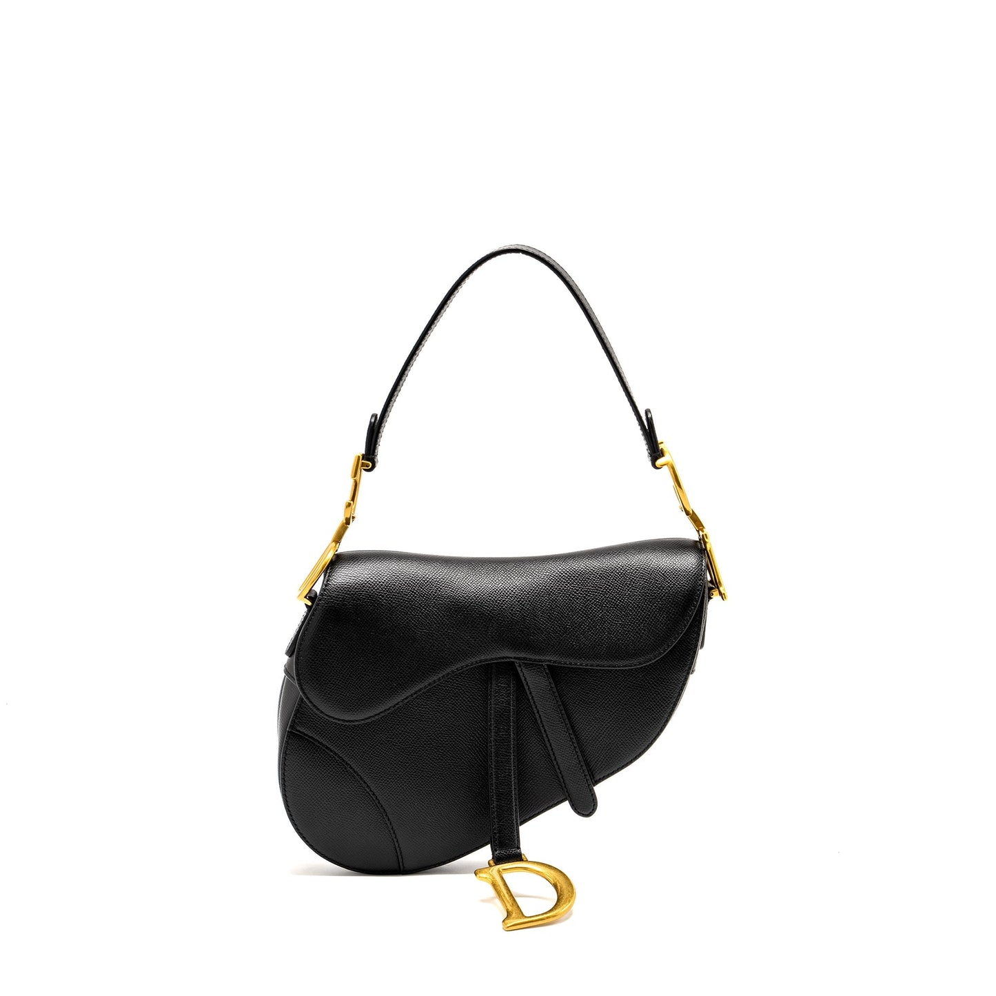 Dior Medium Saddle Purse Calfskin BLACK