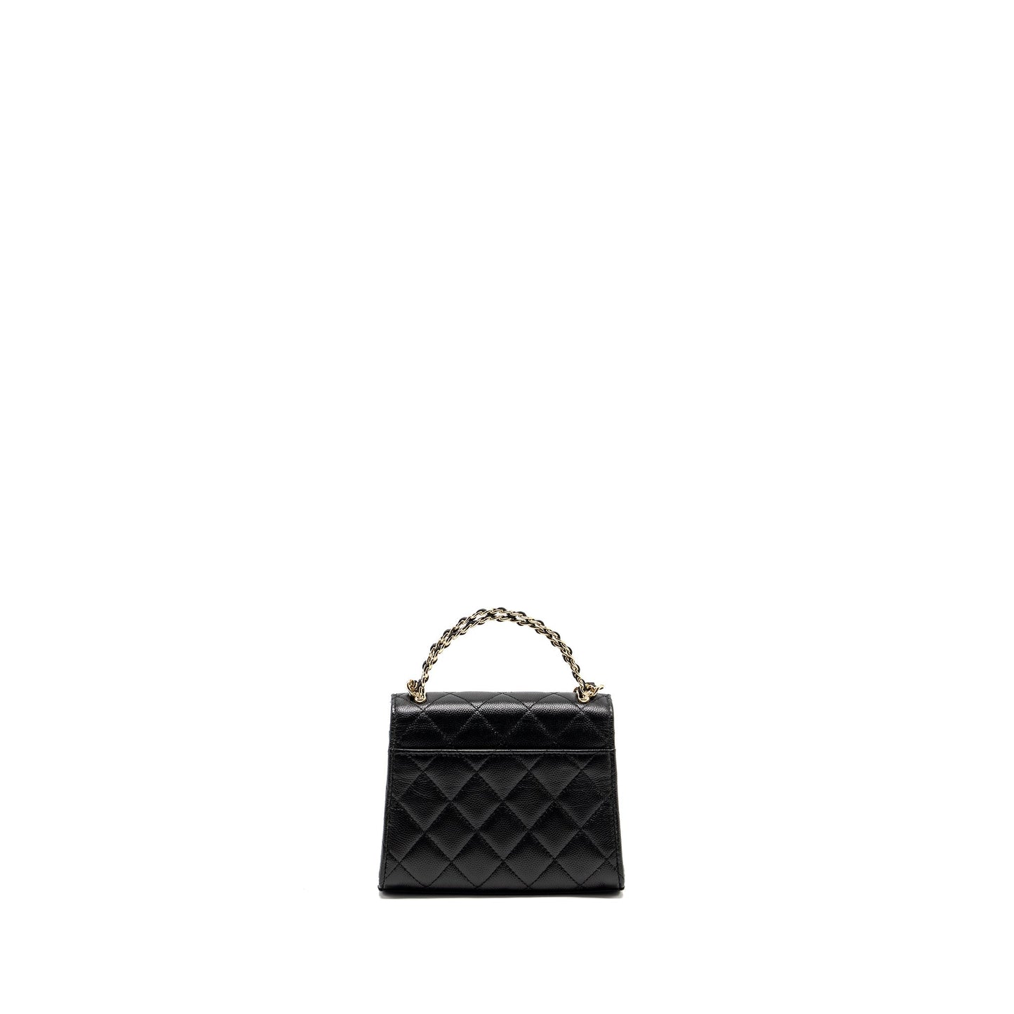 Chanel Top Handle Mini Flap Bag with Chain caviar black L (microchip)