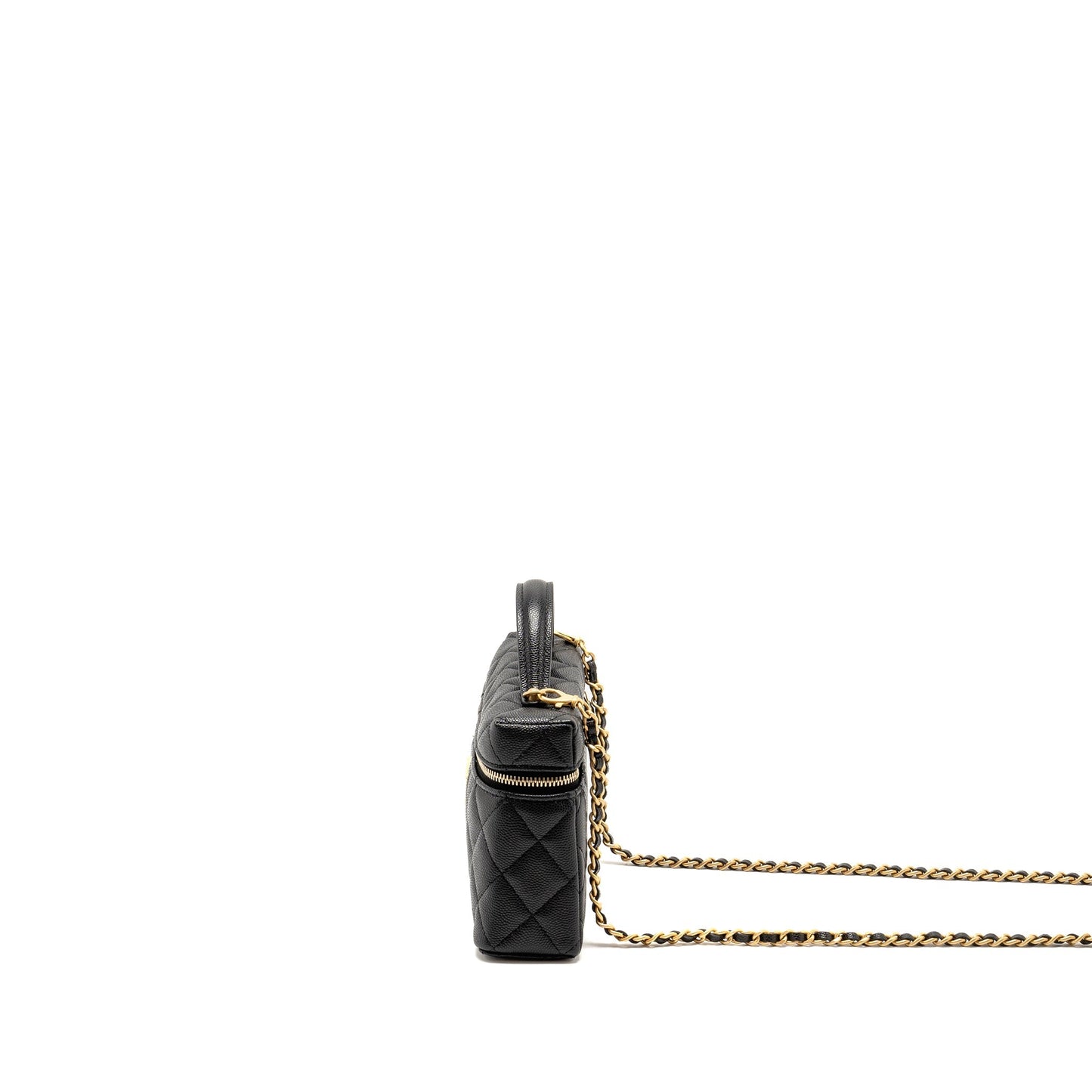 Chanel Top Handle Vanity Bag Caviar Black  (Microchip)