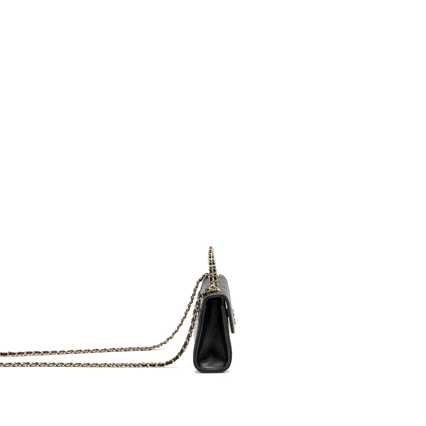 Chanel Top Handle Mini Flap Bag with Chain caviar black L (microchip)