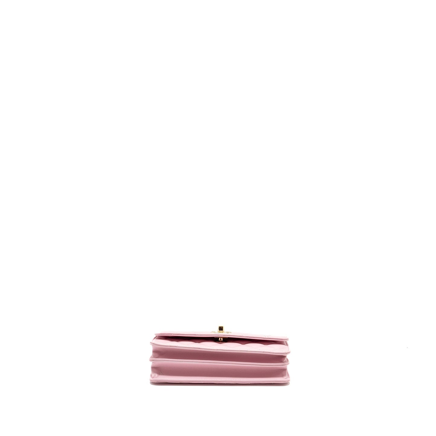 Chanel Pearl Detailed Top Handel Wallet On Chain Lambskin Pink L (Microchip)