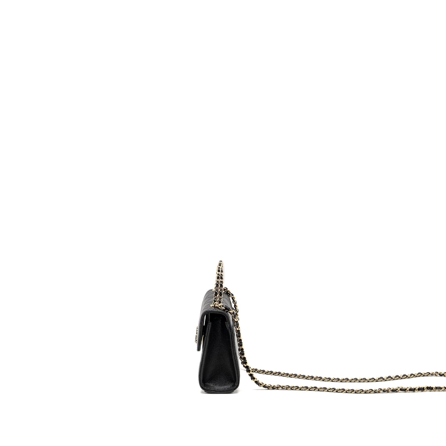 Chanel Top Handle Mini Flap Bag with Chain caviar black L (microchip)