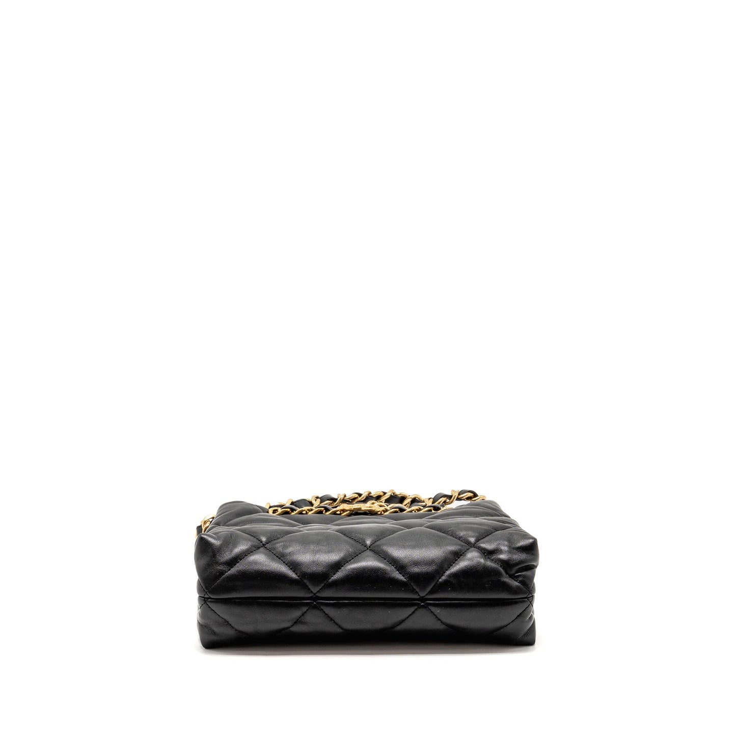 Chanel quilted double chain shoulder bag Lambskin black  (micochip)