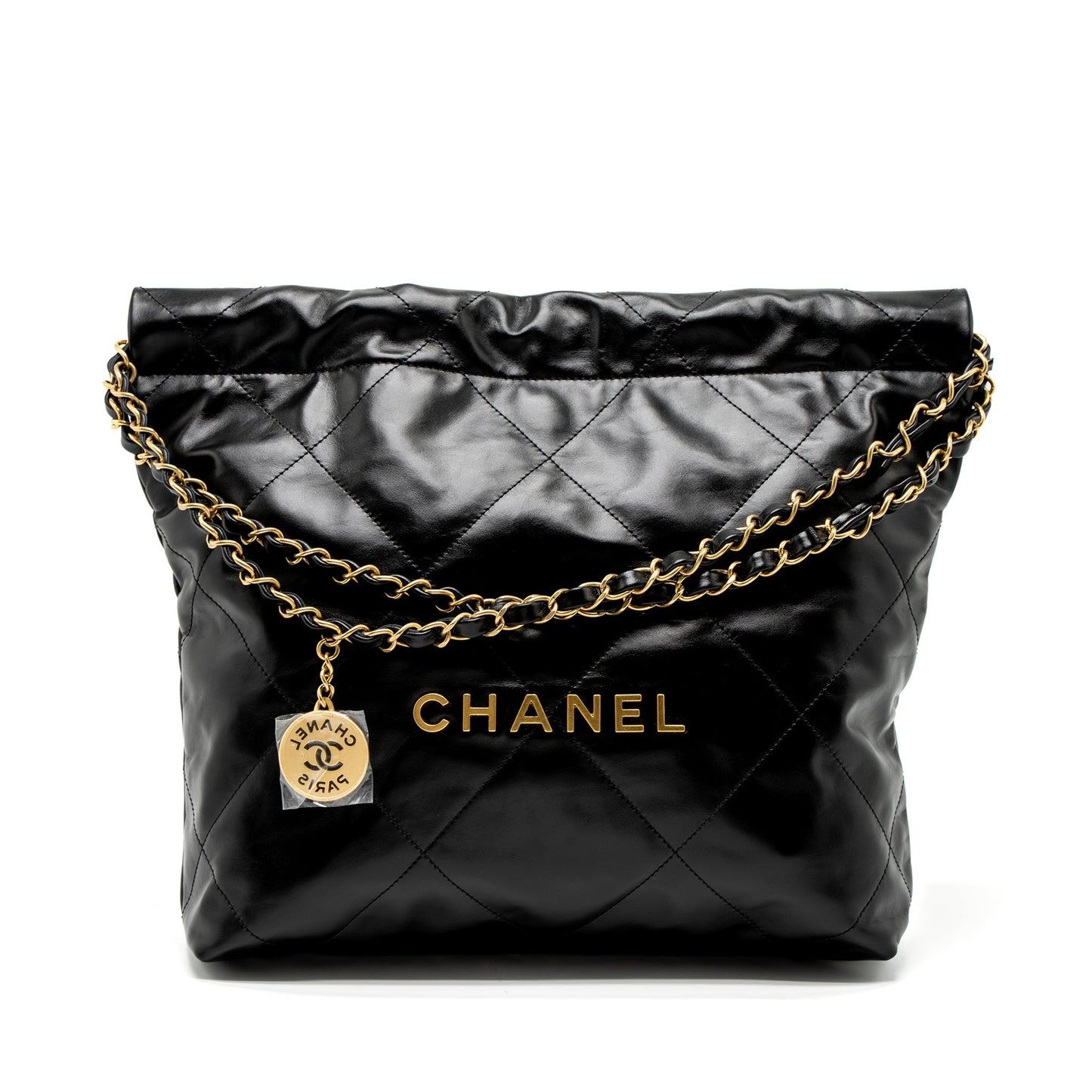 Chanel Small 22 Bag Shiny Calfskin Black  (Microchip)