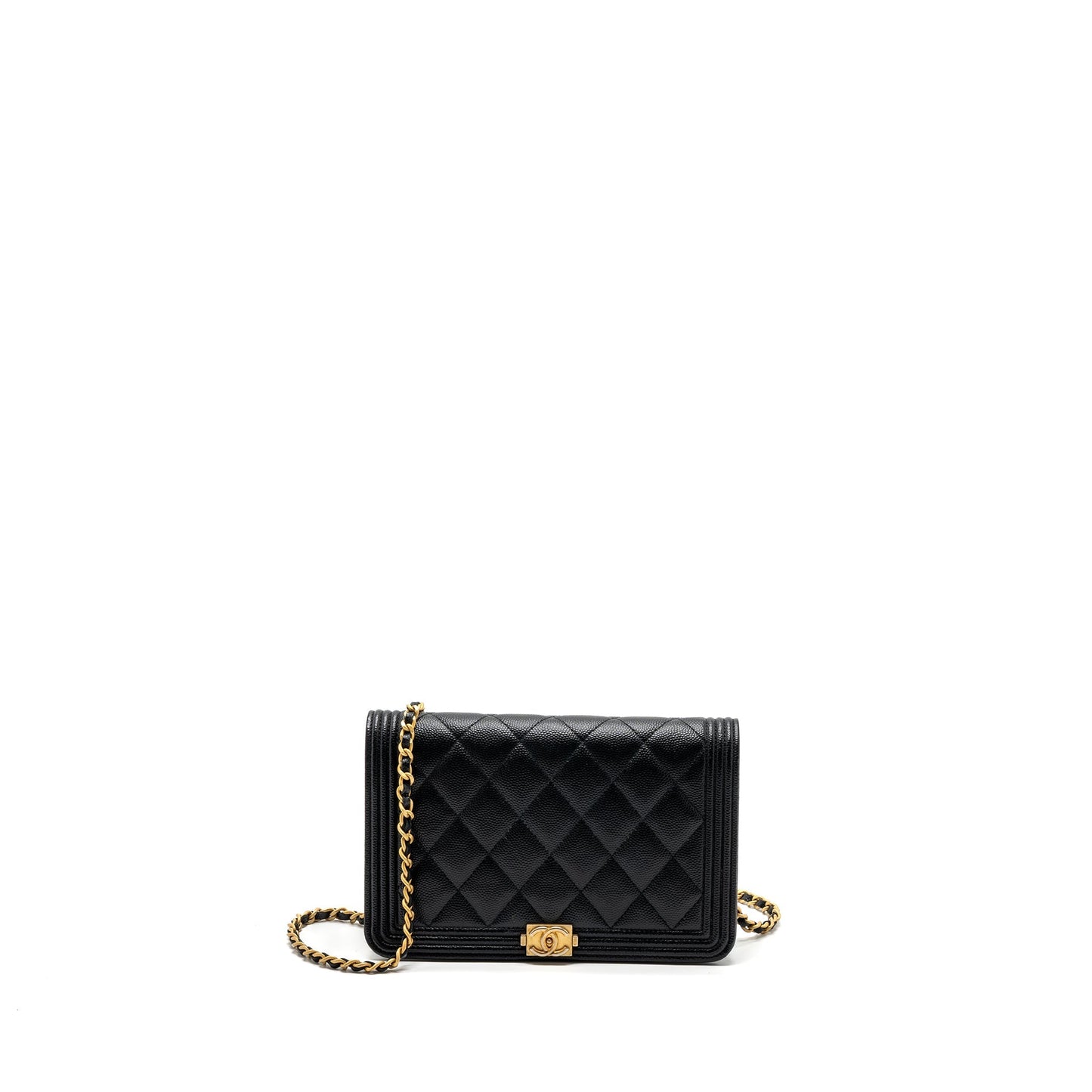 Chanel Boy Wallet On Chain Caviar Black
