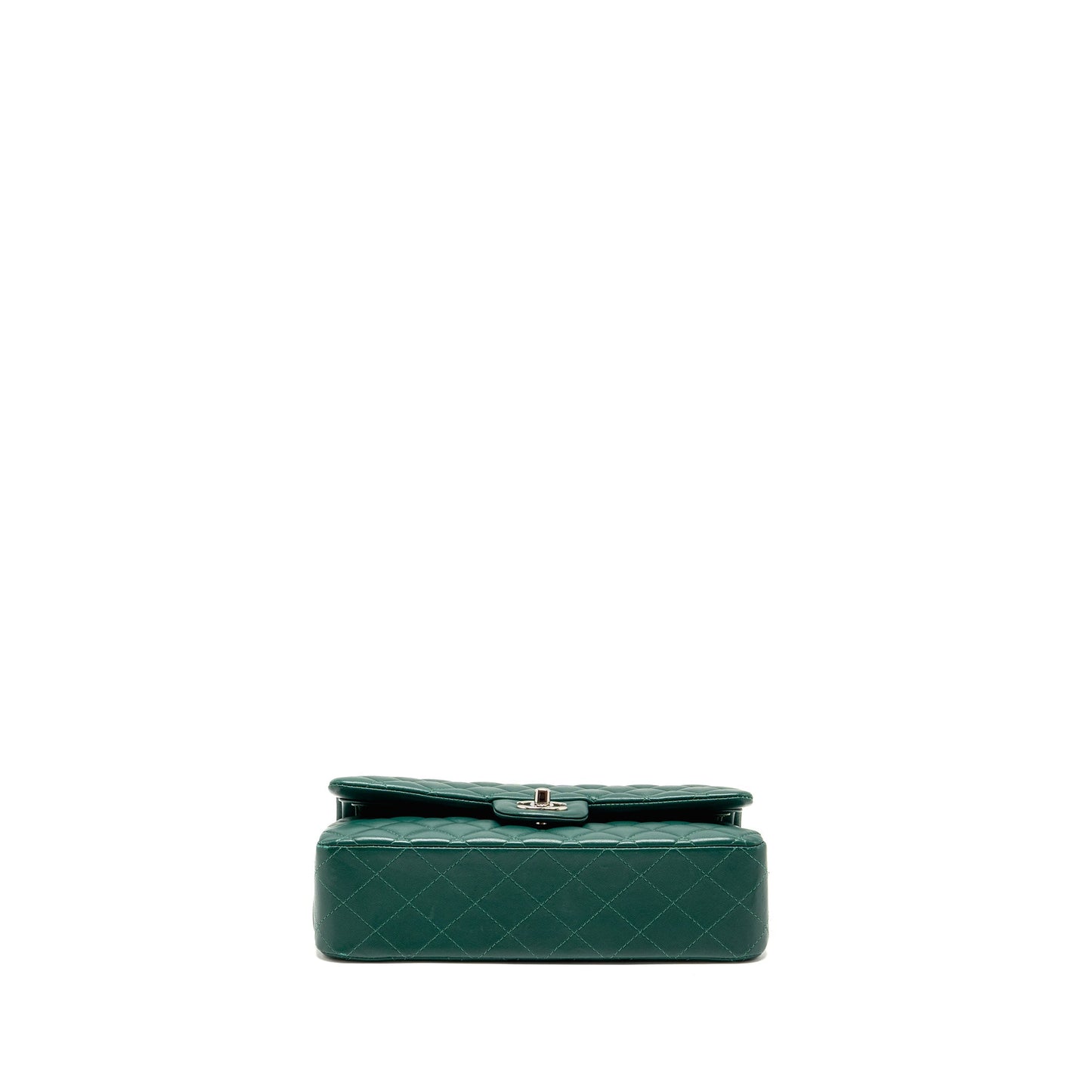 Chanel Medium Classic double flap bag lambskin green