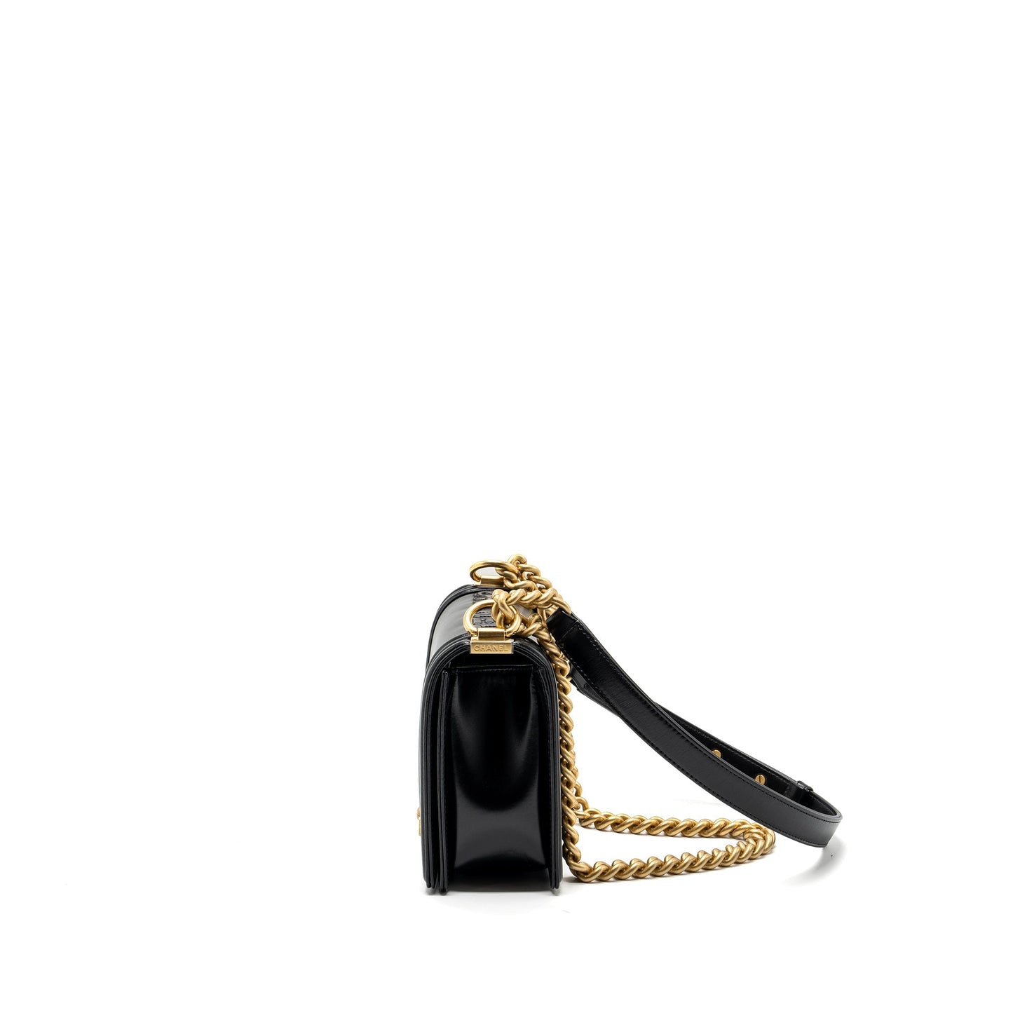 Chanel mini square boy bag limited edition calfskin black  (microchip)