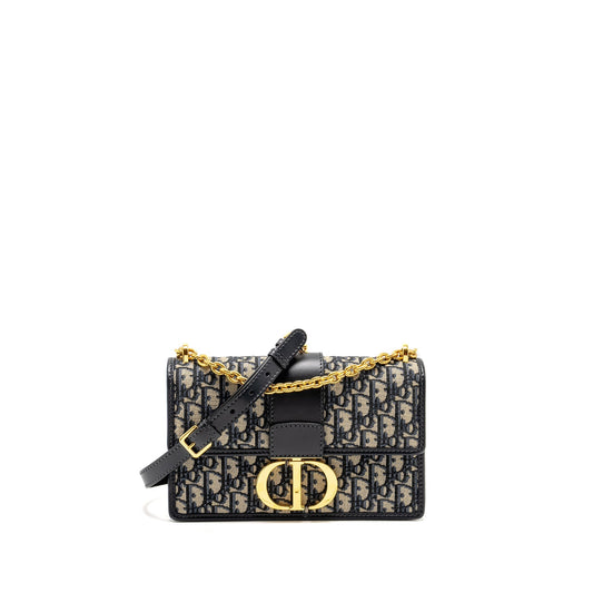 Dior 30 Montaigne Chain Purse Oblique Jacquard Blue