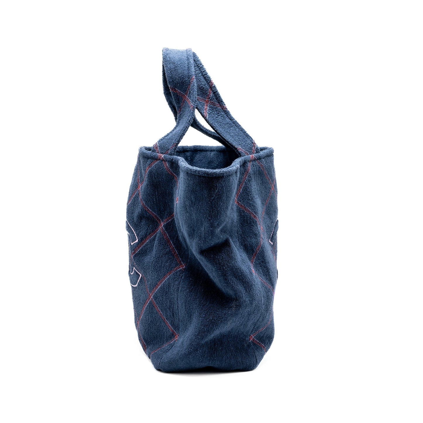 Chanel Coco Beach Tote Bag with Towel/Pouch Set Terry Cloth Navy