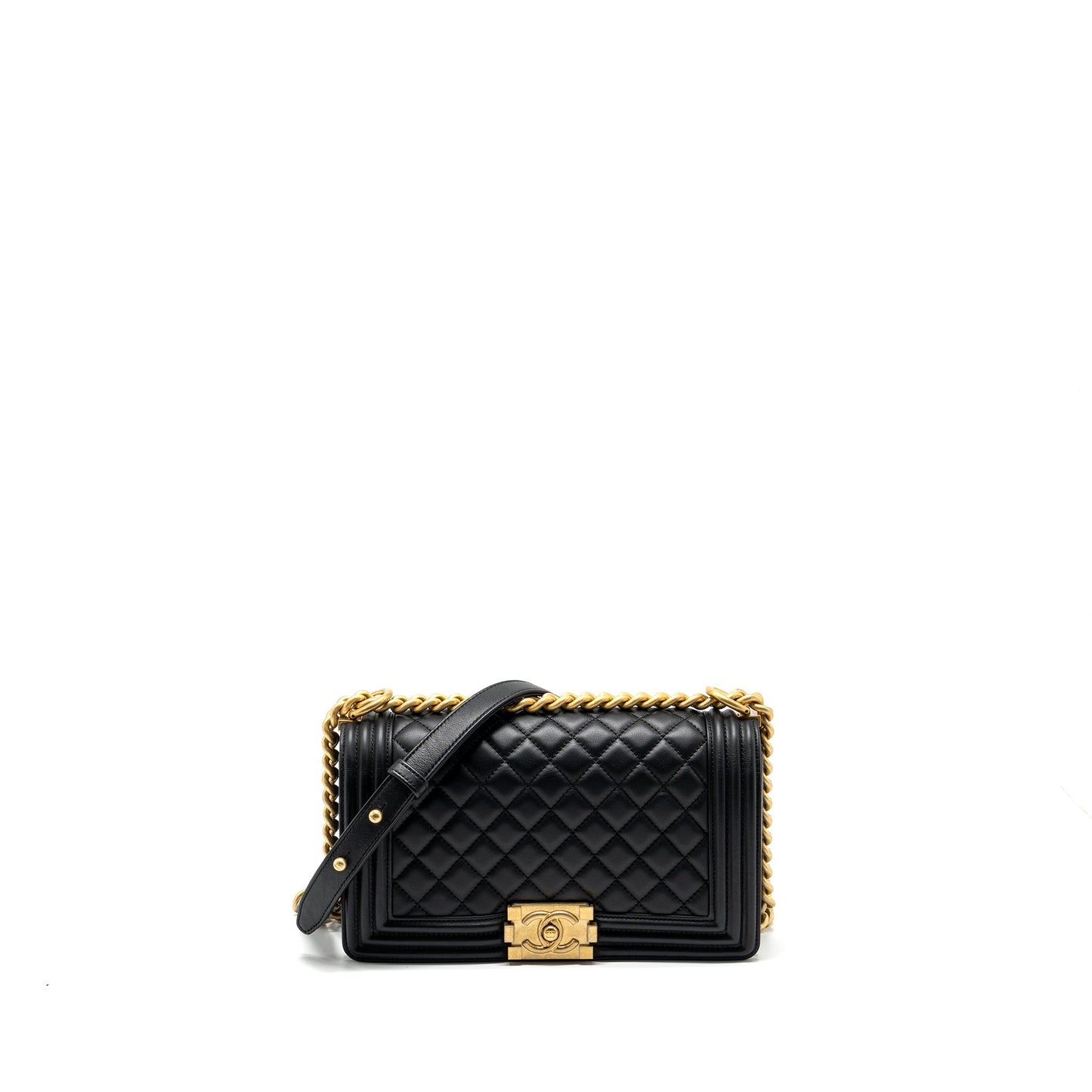 Chanel medium boy bag smooth calfskin black