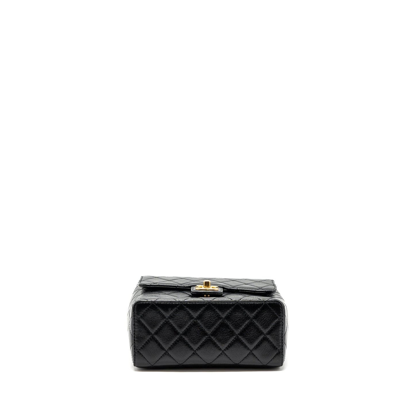 Chanel 22K retro new square large flap bag goatskin black  (microchip)