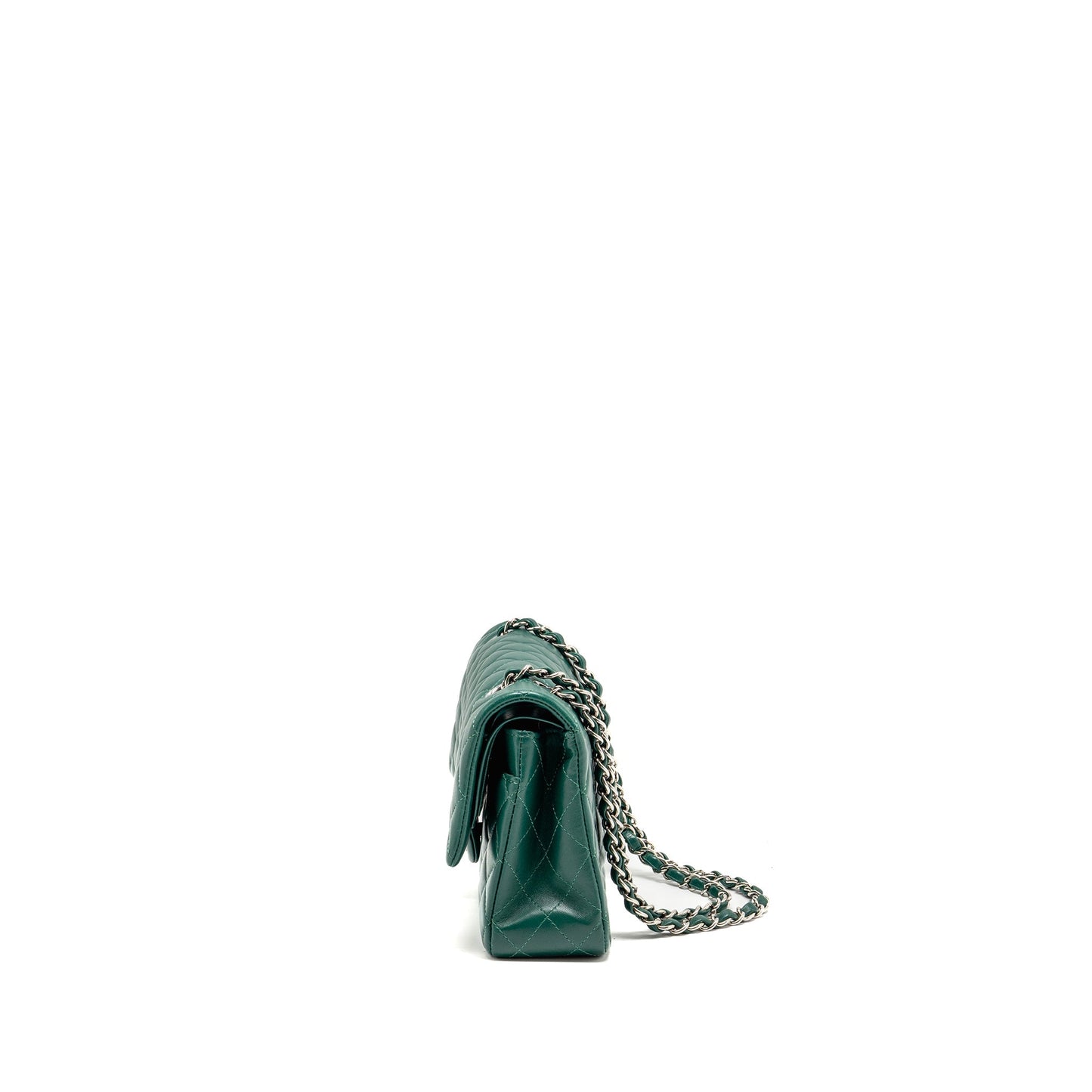 Chanel Medium Classic double flap bag lambskin green