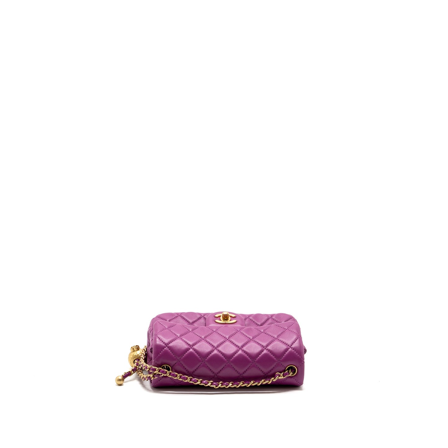 Chanel pearl crush mini rectangular flap bag lambskin purple