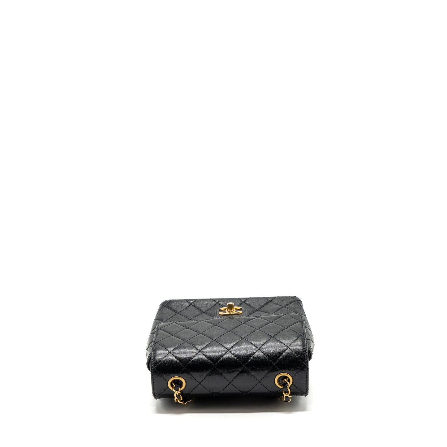 Chanel 22K retro new square large flap bag goatskin black  (microchip)