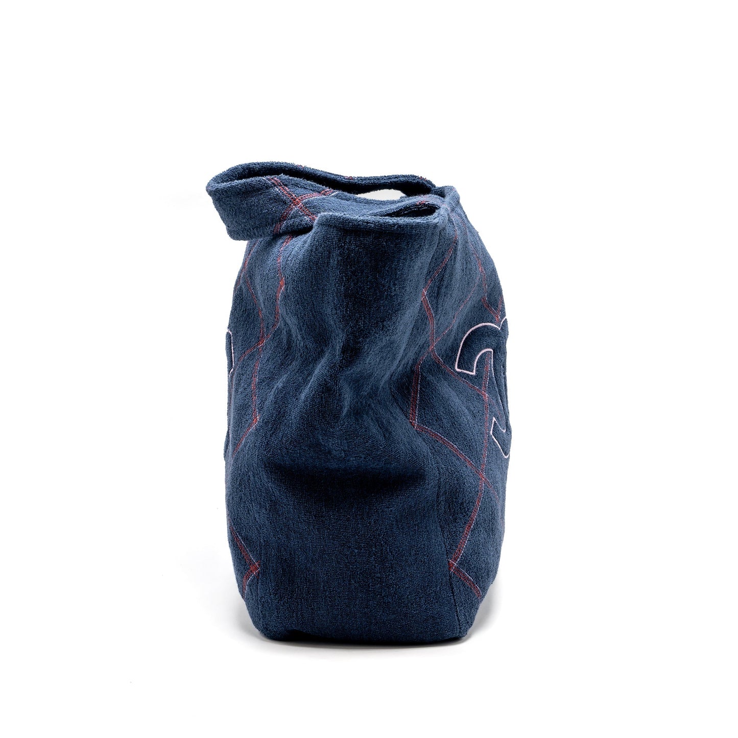 Chanel Coco Beach Tote Bag with Towel/Pouch Set Terry Cloth Navy