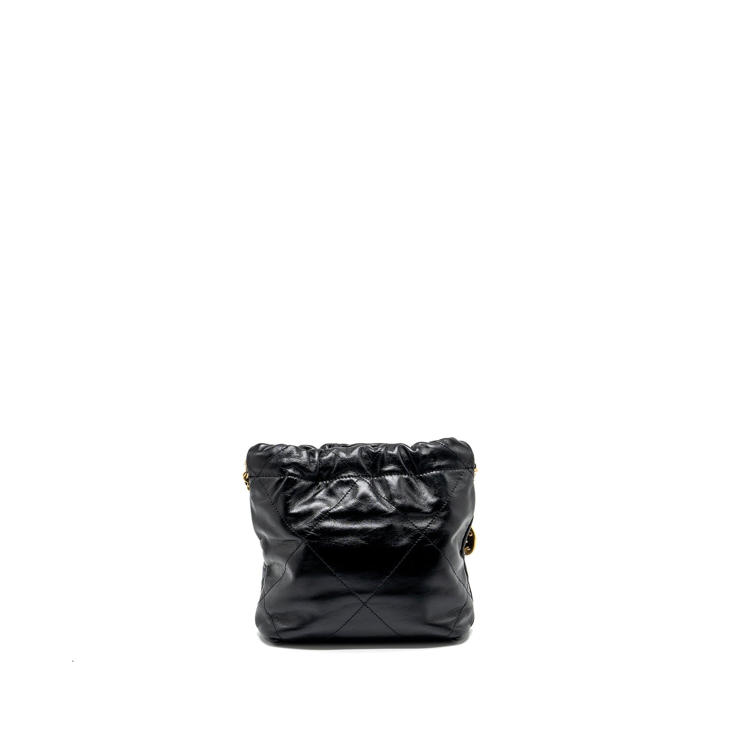 Chanel mini 22 bag shiny calfskin black  (microchip)