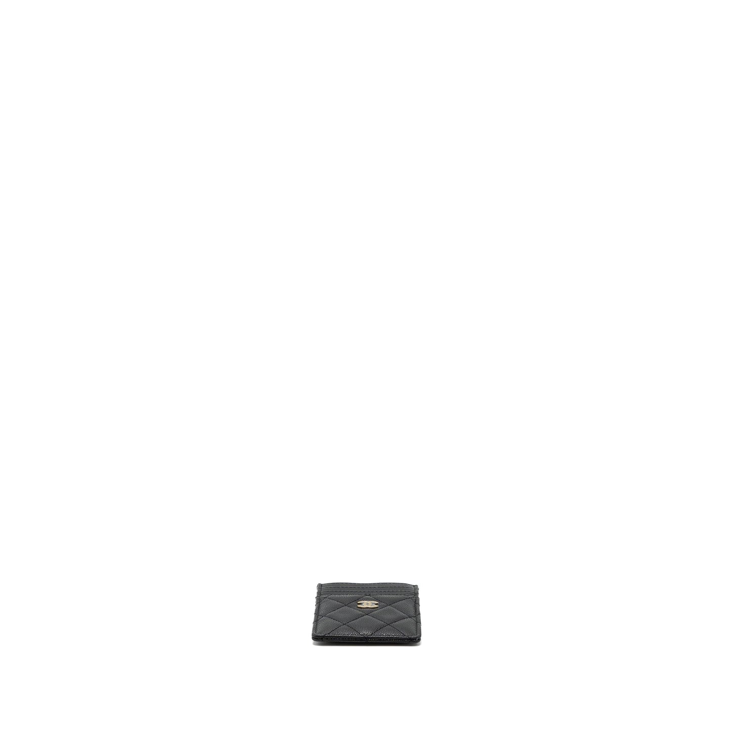 Chanel 23K vertical card holder caviar black L (microchip)