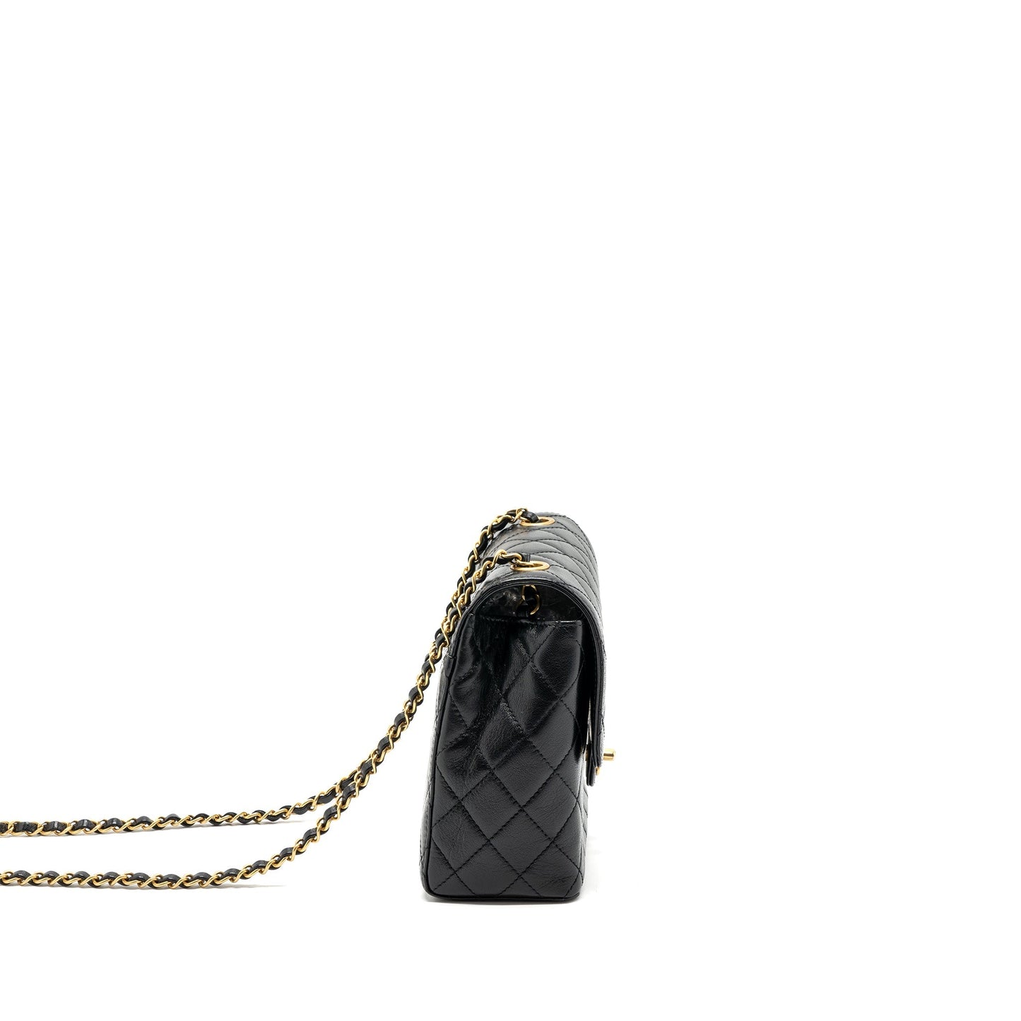 Chanel 22K retro new square large flap bag goatskin black  (microchip)