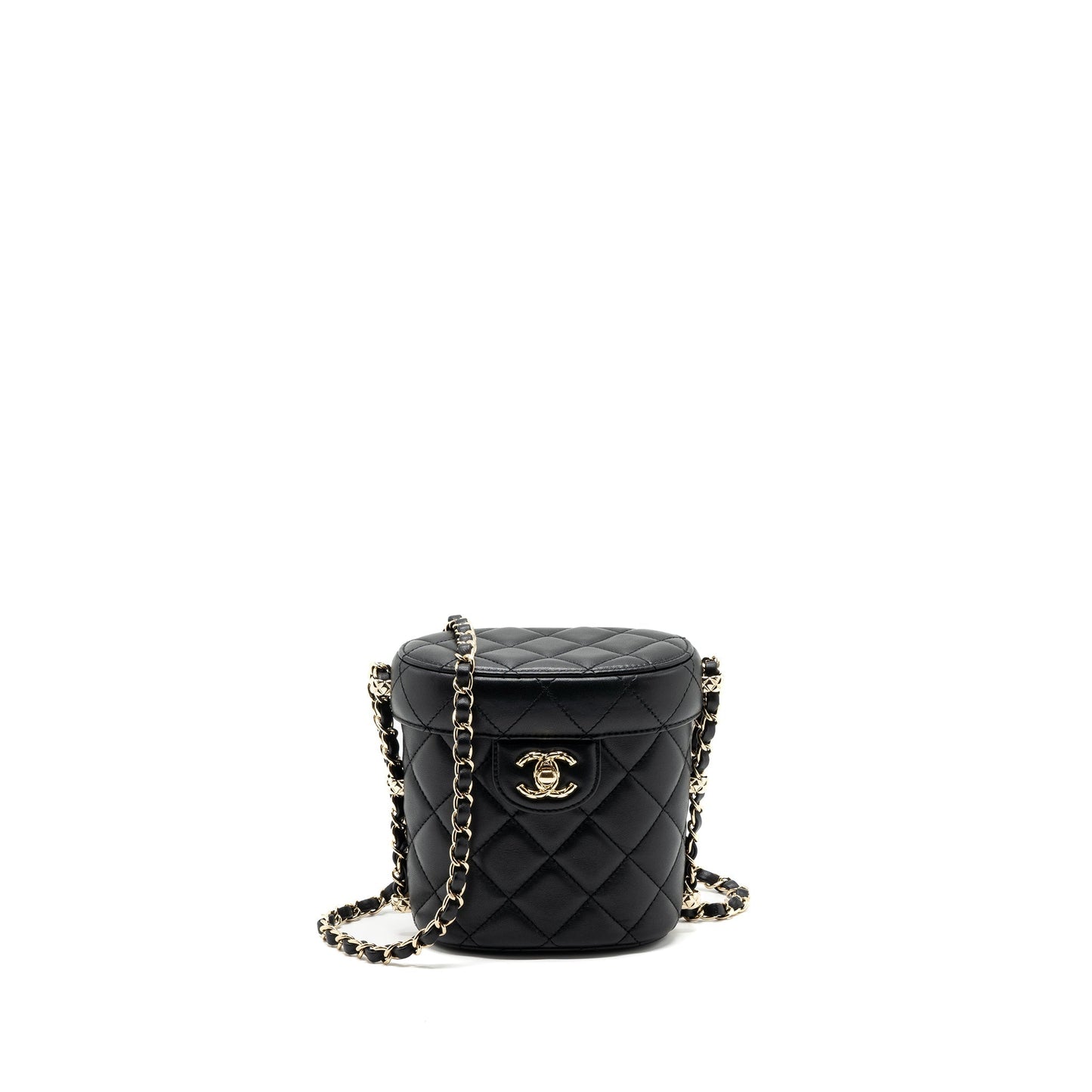 Chanel Vanity With Chain Lambskin Black L(Microchip)