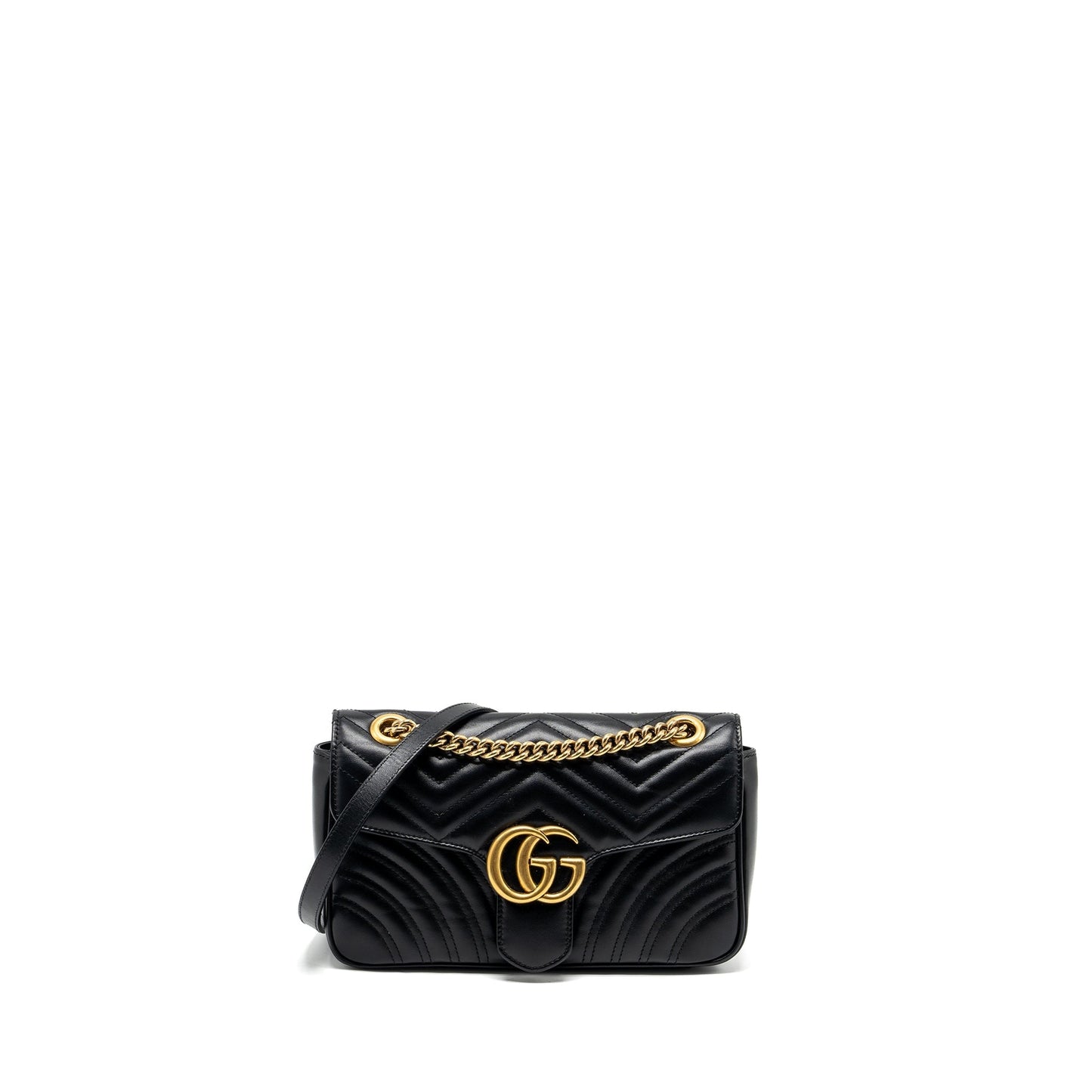 Gucci Small GG Marmont Shoulder Bag calfskin Black