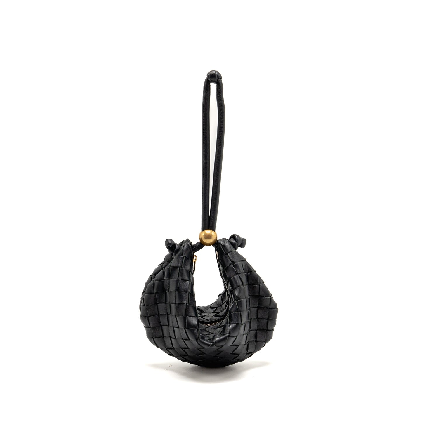 Bottega Veneta mini turn pouch lambskin black