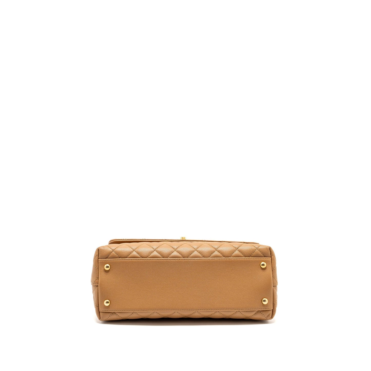 Chanel Medium Coco Handle Caviar Dark Beige  (microchip)