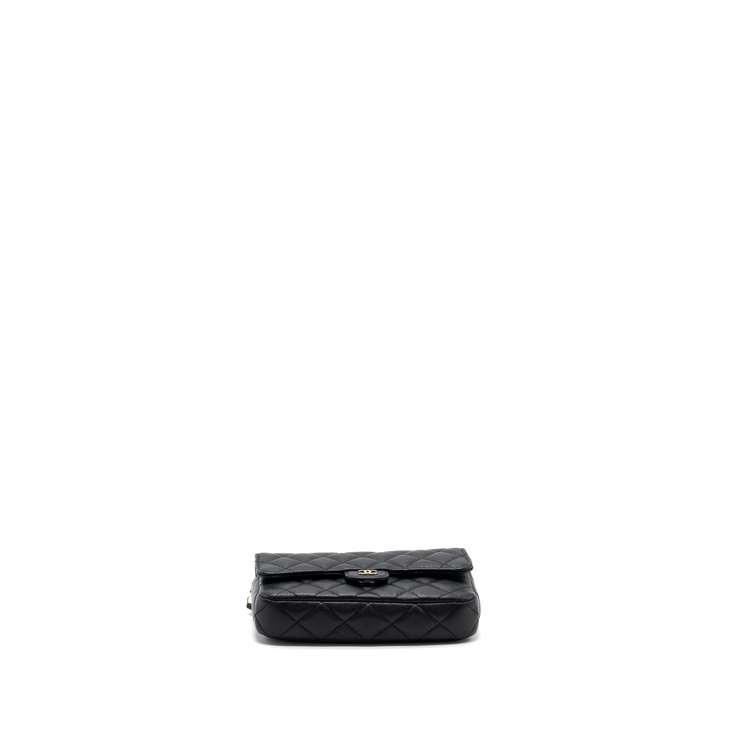 chanel double pocket wallet on chain caviar black L (microchip)