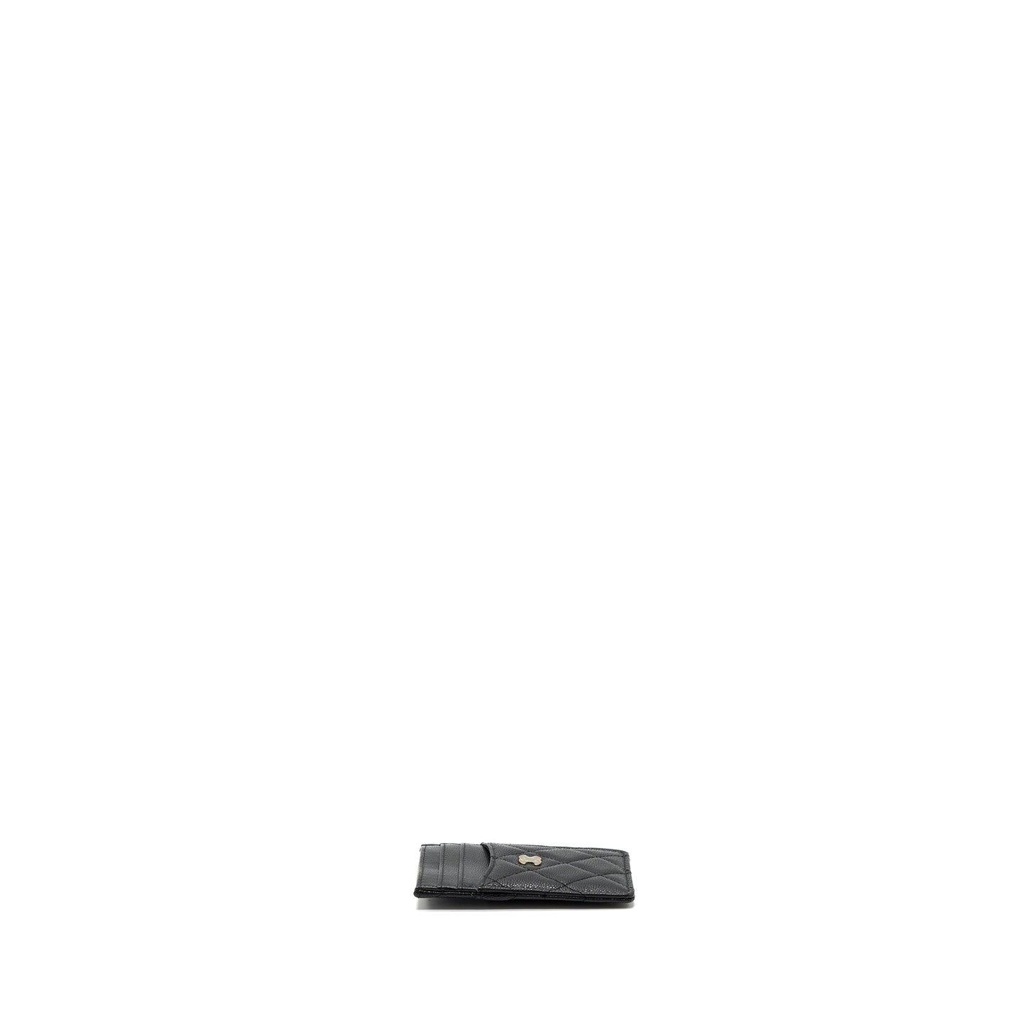 Chanel 23K vertical card holder caviar black L (microchip)