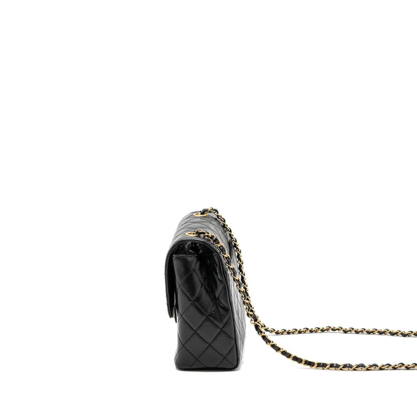Chanel 22K retro new square large flap bag goatskin black  (microchip)