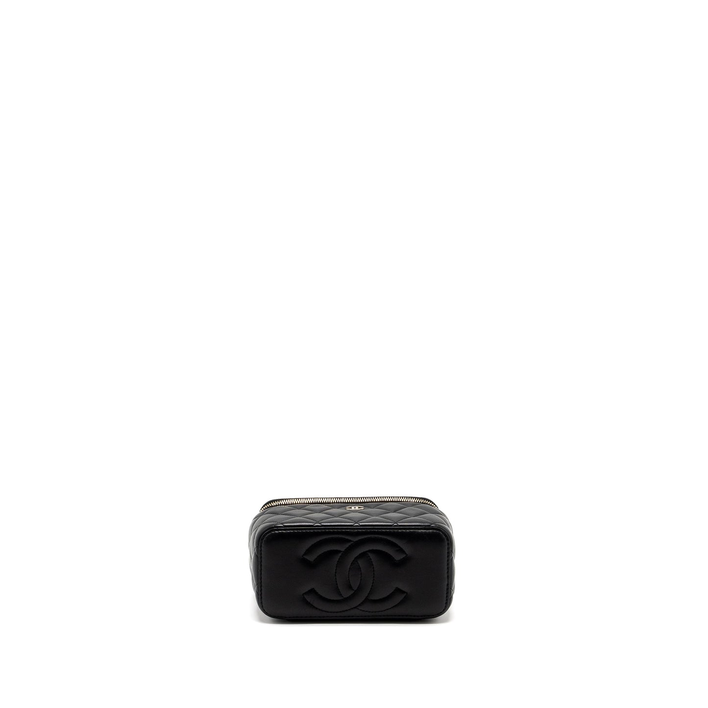Chanel Long Vanity With Chain Lambskin Black L (Microchip)