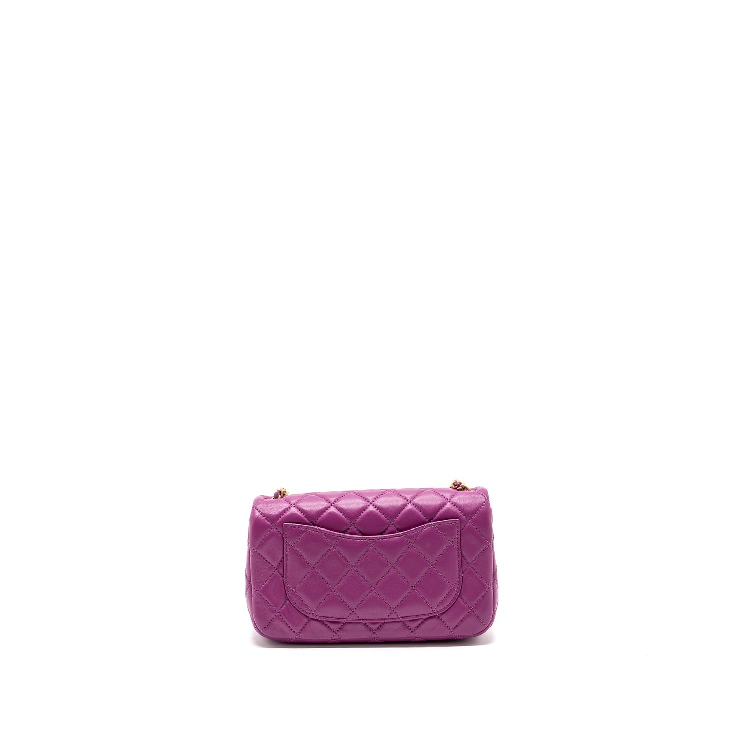 Chanel pearl crush mini rectangular flap bag lambskin purple