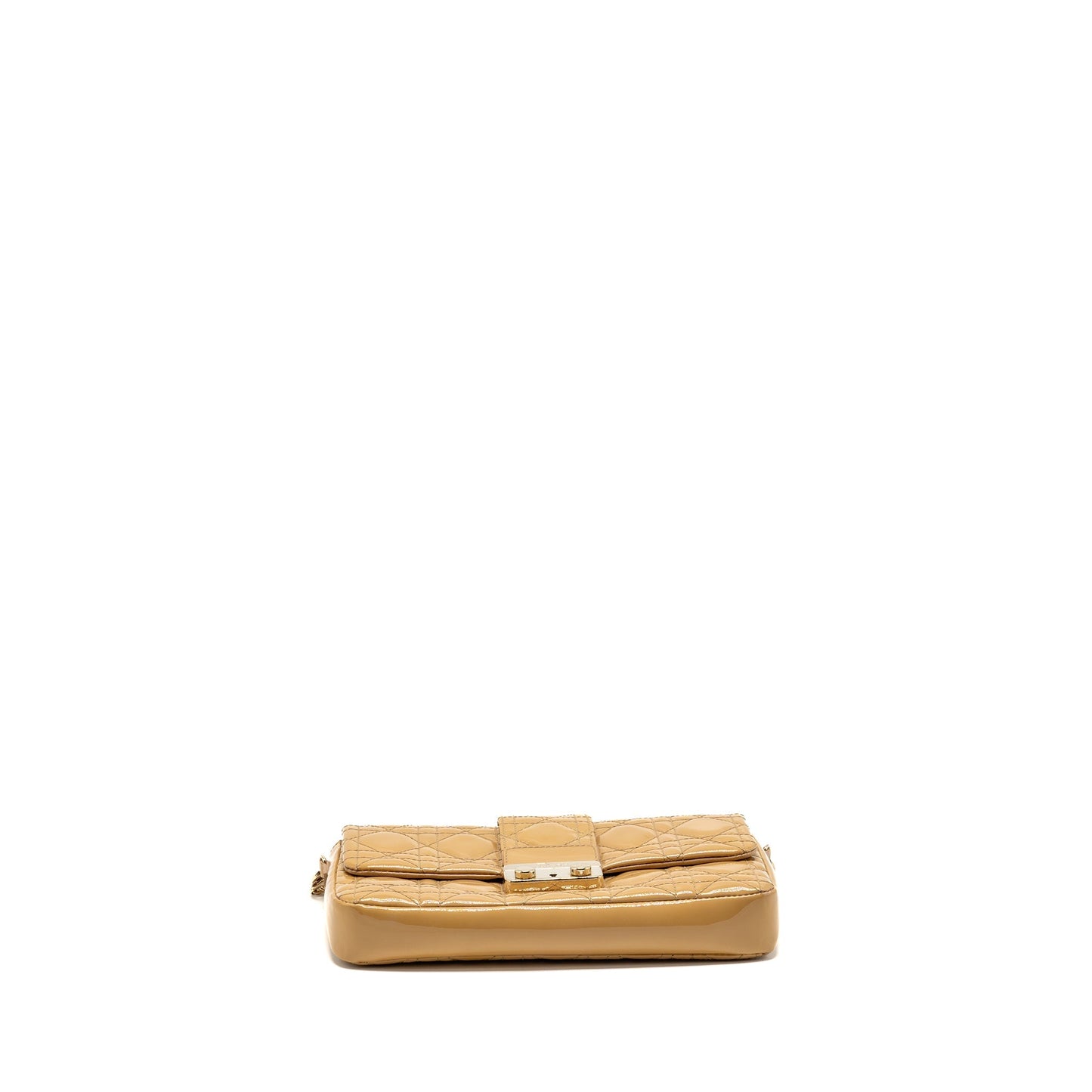 Dior Miss Dior Wallet On Chain Cannage Patent Beige