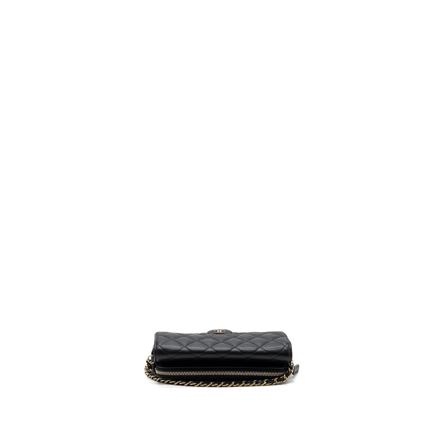 chanel double pocket wallet on chain caviar black L (microchip)