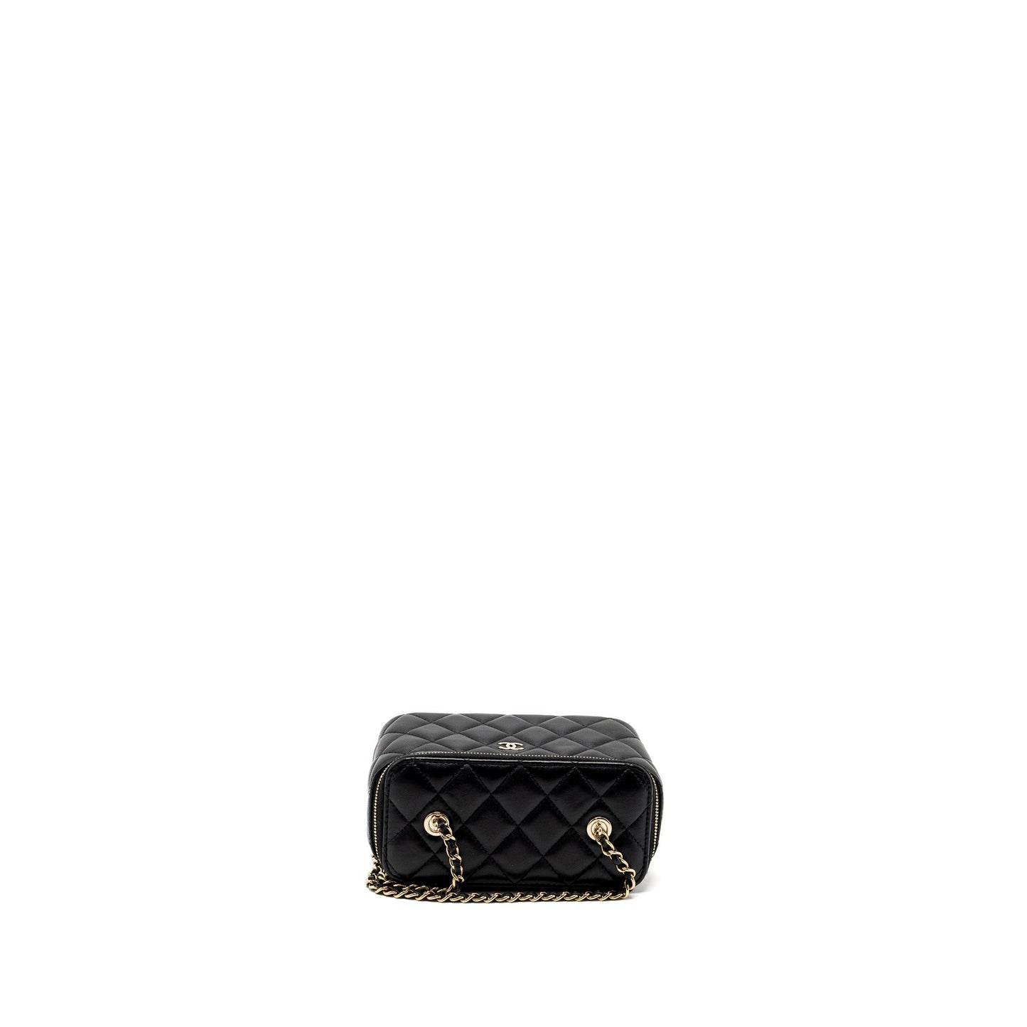 Chanel Long Vanity With Chain Lambskin Black L (Microchip)