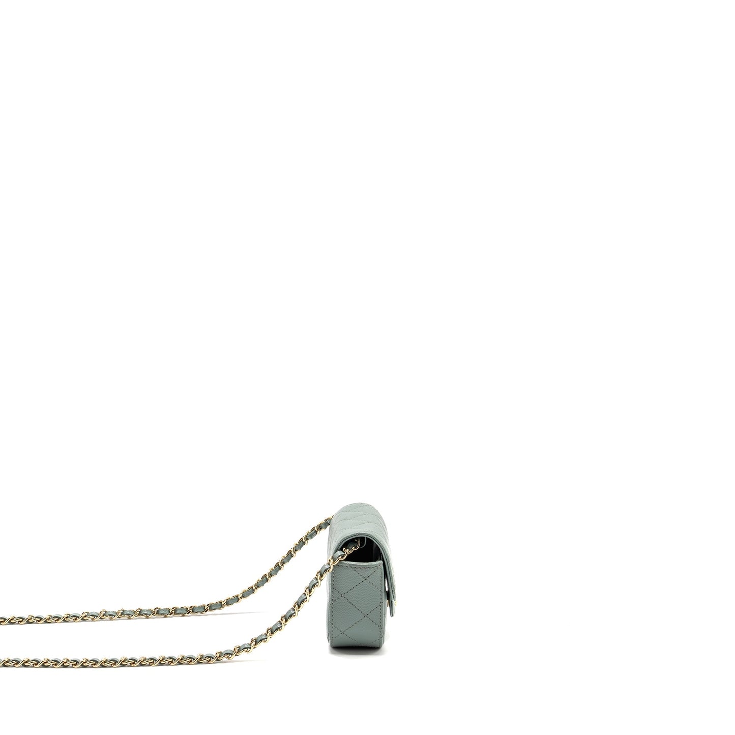 Chanel Mini Flap Vanity With Chain Caviar Light Green L