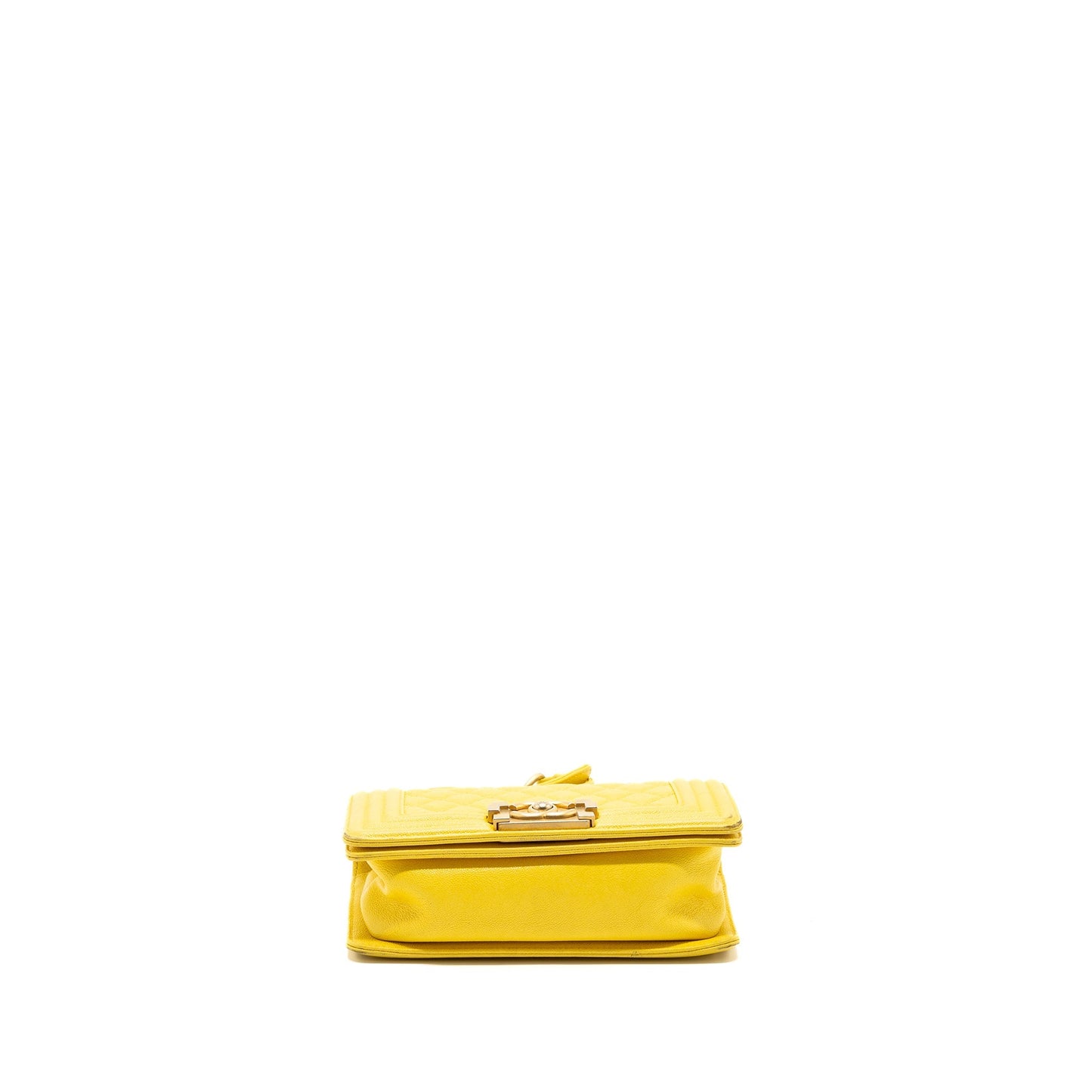 Chanel Small Boy Bag Grain Calfskin Yellow