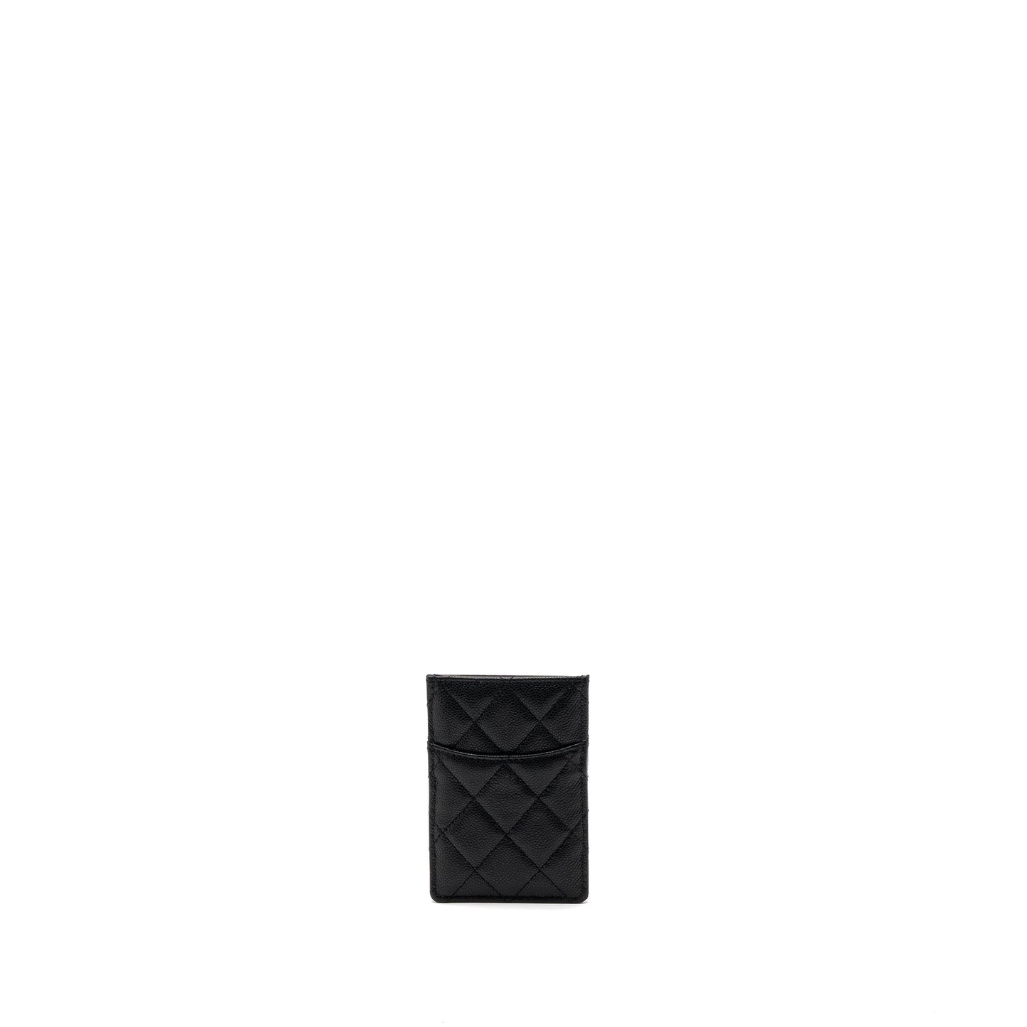 Chanel 23K vertical card holder caviar black L (microchip)