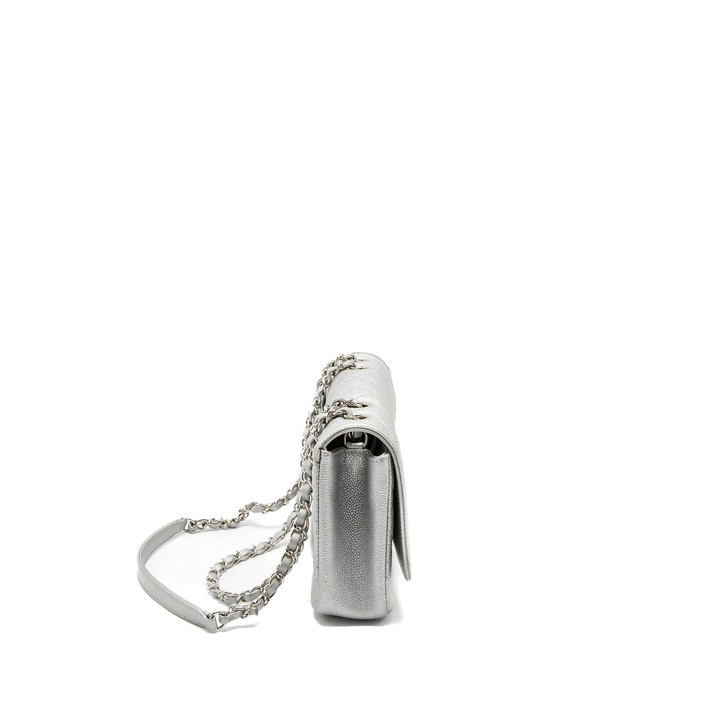Chanel Filigree Flap Bag Caviar Silver