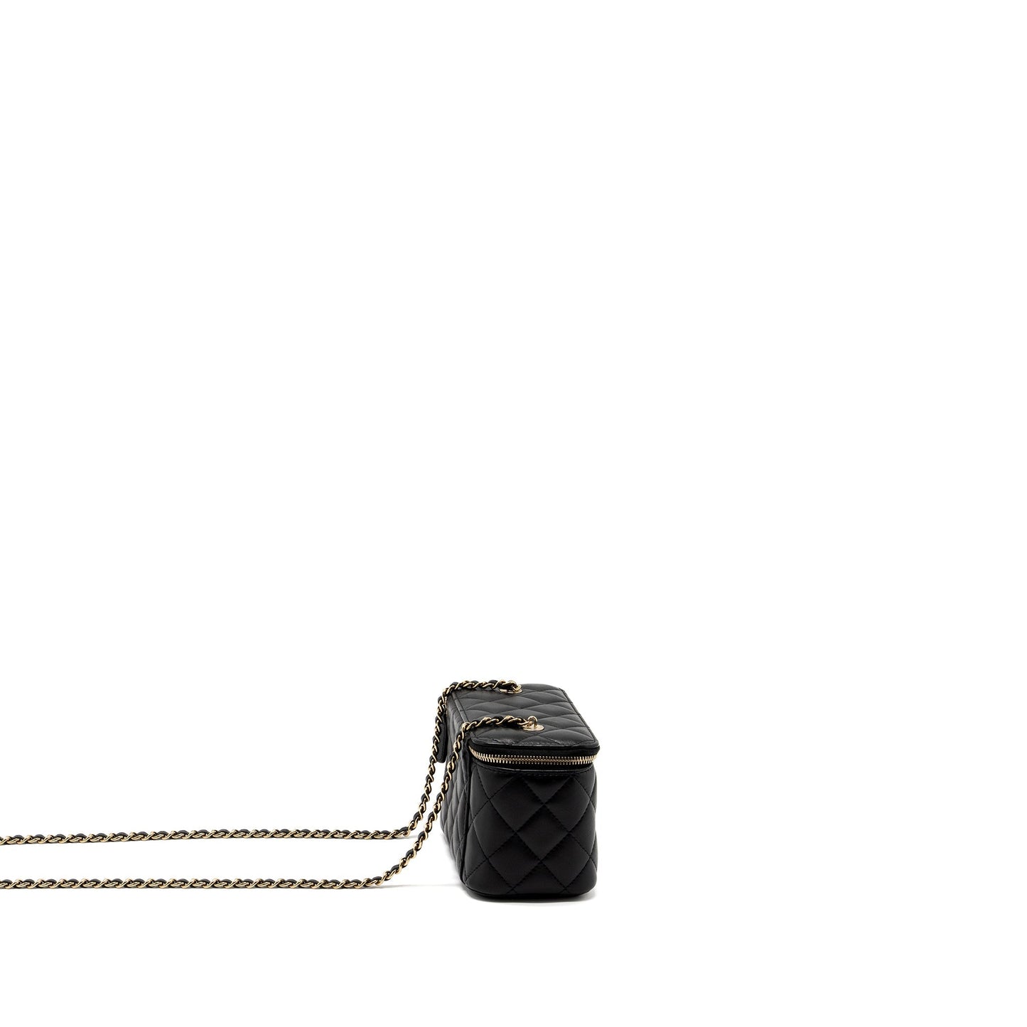 Chanel Long Vanity With Chain Lambskin Black L (Microchip)