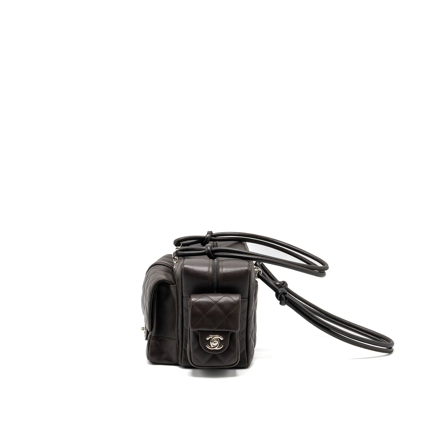 Chanel  Cambo Reporter Bag Calfskin Dark Brown
