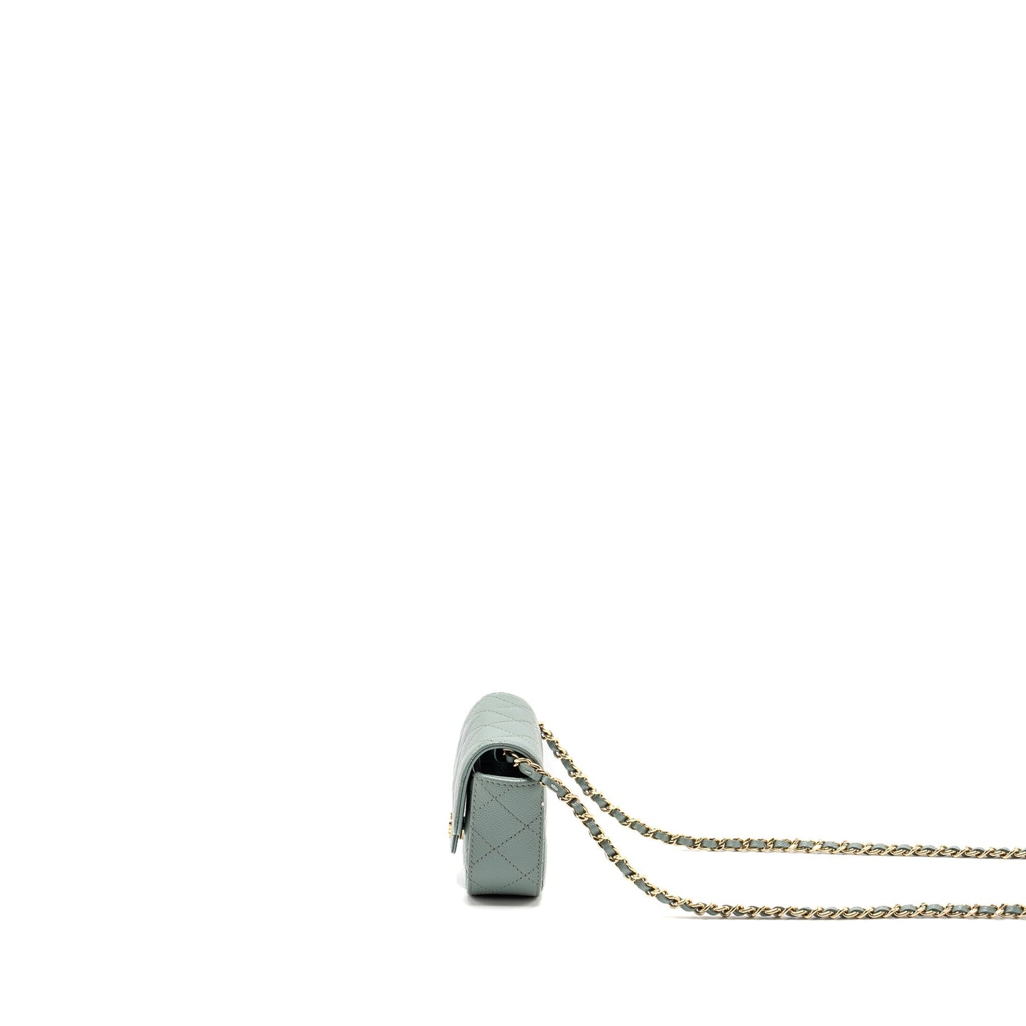 Chanel Mini Flap Vanity With Chain Caviar Light Green L