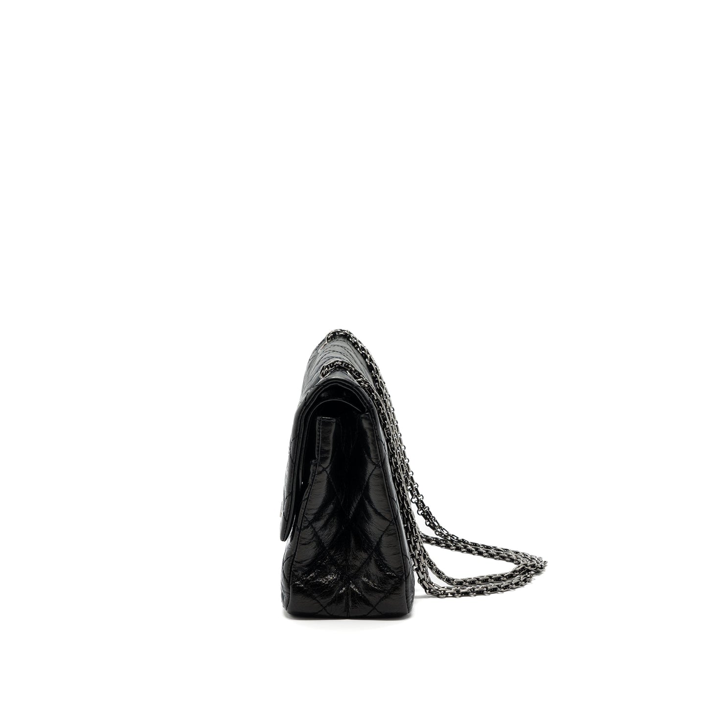 Chanel 2.55 226 Reissue Double Flap Bag Grained Calfskin Black